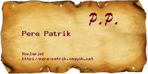 Pere Patrik névjegykártya