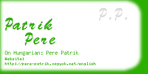 patrik pere business card